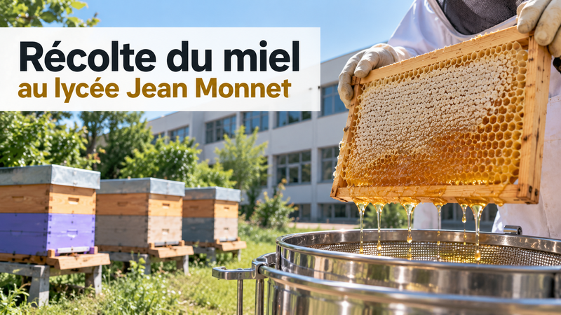 Récolte du miel : la biodiversité en action au lycée
