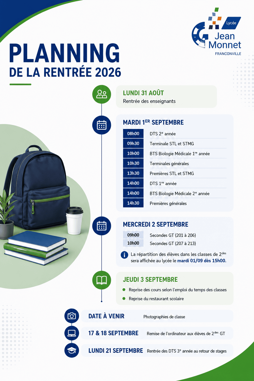 Lycée jean monnet rentree 2026