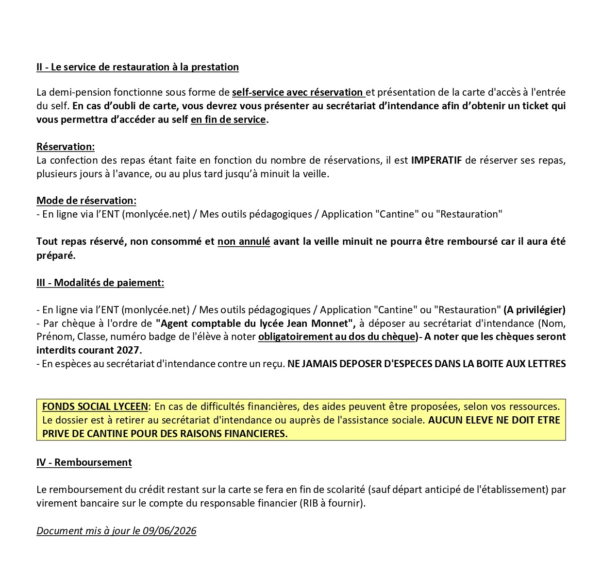 Lycée Jean monnet franconville notice explicative 2026 2027 2